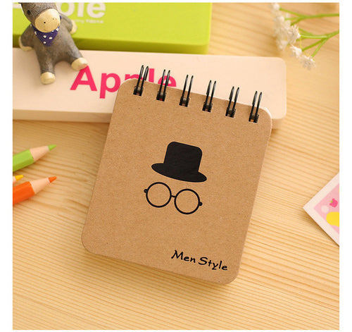 10*8.5cm Cute Coil Notebook Moustache Pipe