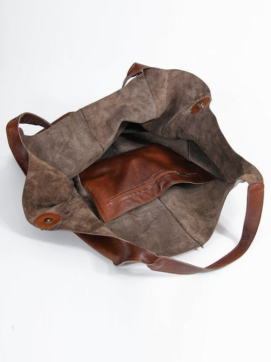 Vintage Large Capacity Handbags PU Soft Leather Big Bag Designer