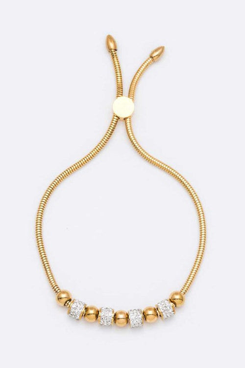 Stainless Steel Sliding Beads Bolo Bracelet