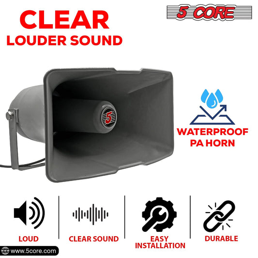 5 Core PA Horn Speaker Outdoor Siren Loudspeaker 35W RMS Loud