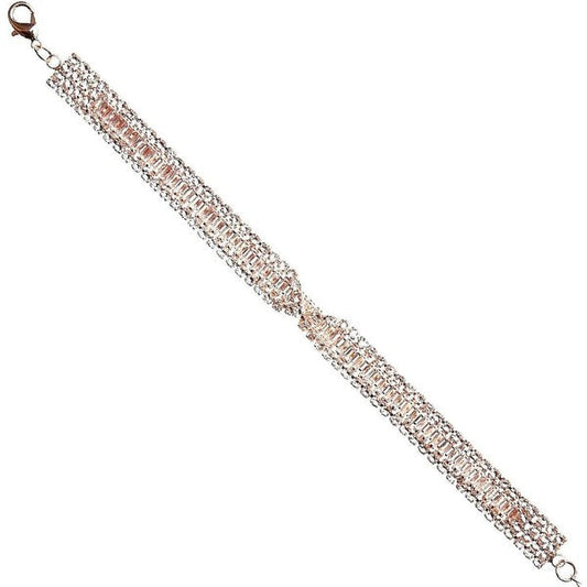 Bow Twist Elegant Cubic Zirconia Link Bracelet