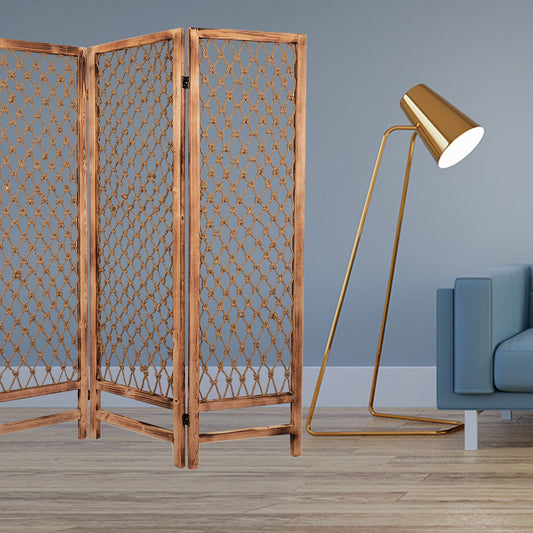 1 x 60 x 69 Natural Rope Wooden Screen