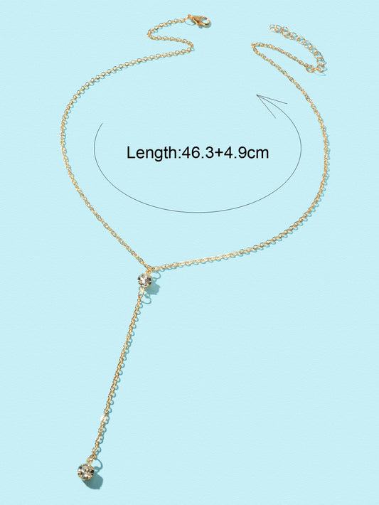 Gold Long Tassel Chain Necklace Elegant Statement Piece Jewelry for