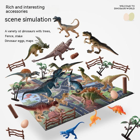 Dinosaur Toy Children's Big Tyrannosaurus Rex Triceratops Soft Glue