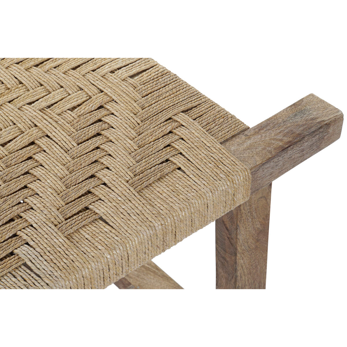 Bench DKD Home Decor Natural Wood Rope Mango wood