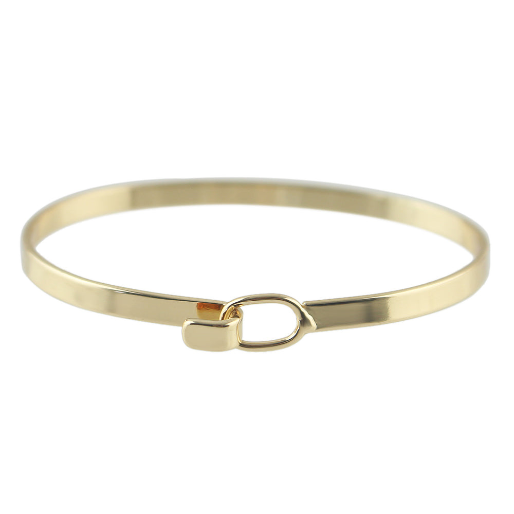 HipHop Jewelry Gold Metal Minimalist Geometric Bracelet Golden Bangle