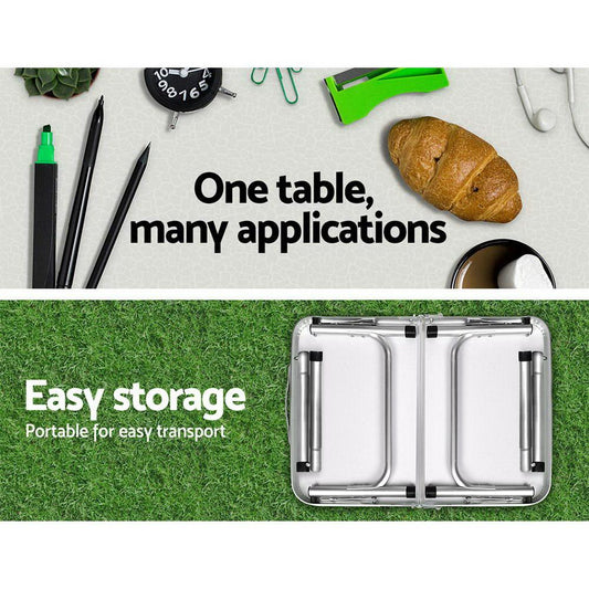 Weisshorn Folding Camping Table 90CM Adjustable Portable Outdoor