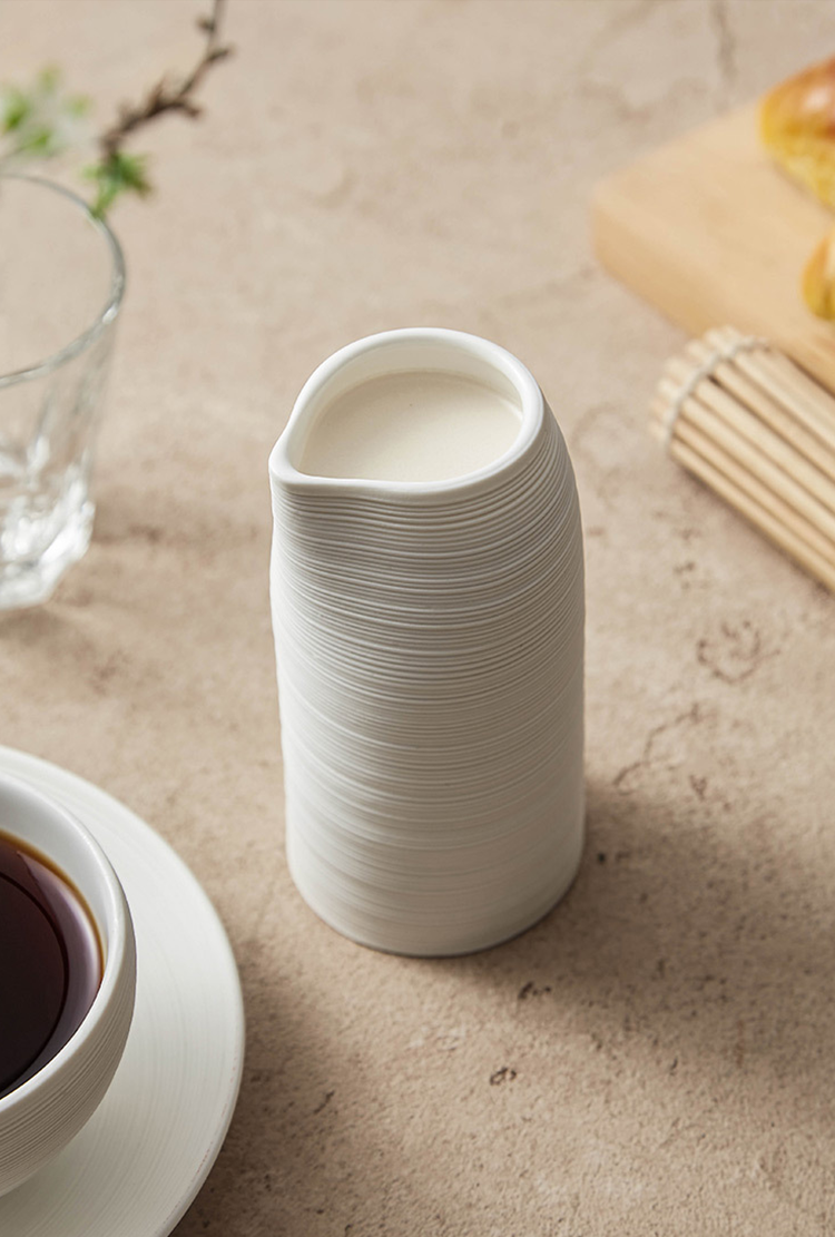 Minimalist Textured Ceramic Cup – 245ml White Modern Drinkware