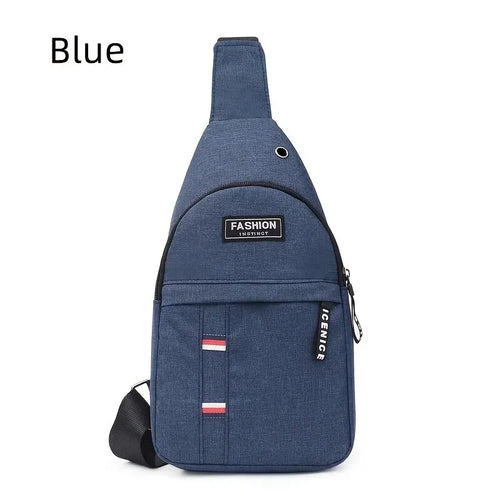 Men's Small Canvas Crossbody Chest Bag, Multifunctional Sling Bag For