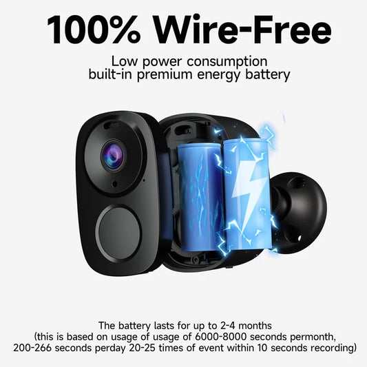 Security Cameras Wireless Outdoor, 2K Battery Powered WiFi Camera AI