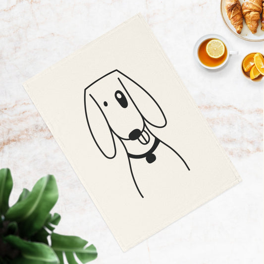 Foxhound dog Cotton Tea Towel, 50 x 70 cm, organic cotton,