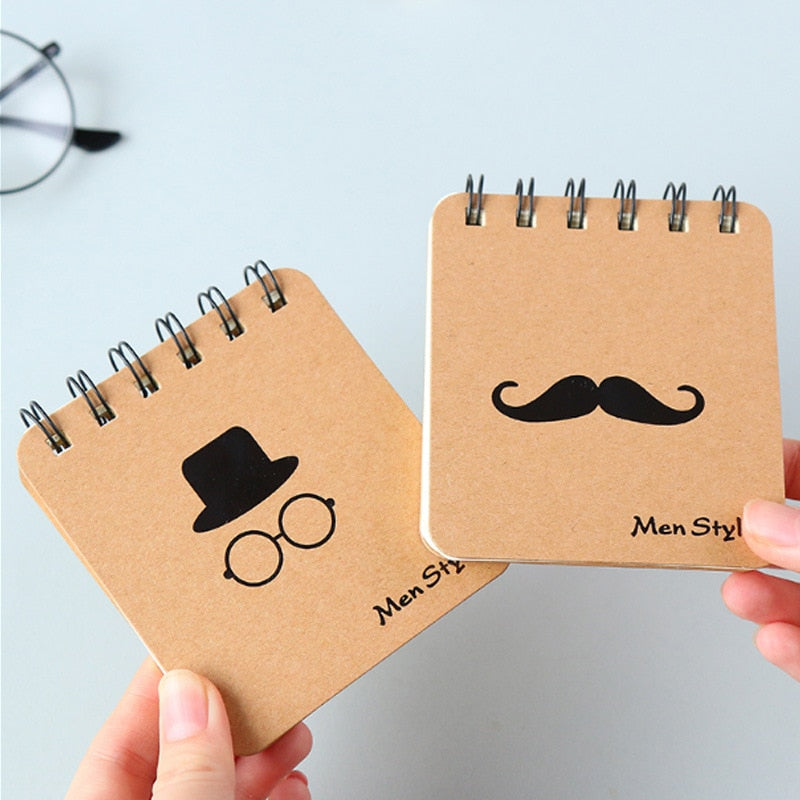 10*8.5cm Cute Coil Notebook Moustache Pipe