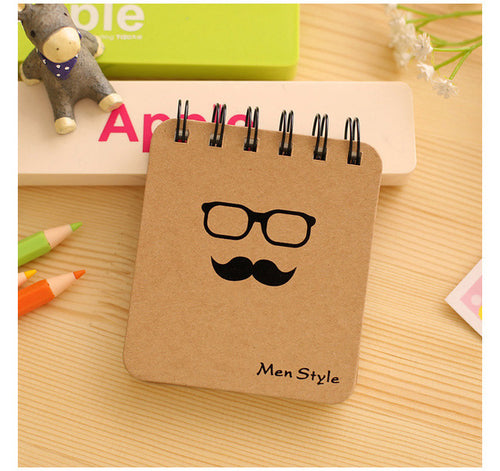 10*8.5cm Cute Coil Notebook Moustache Pipe