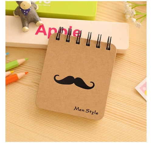 10*8.5cm Cute Coil Notebook Moustache Pipe