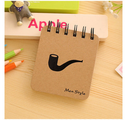 10*8.5cm Cute Coil Notebook Moustache Pipe