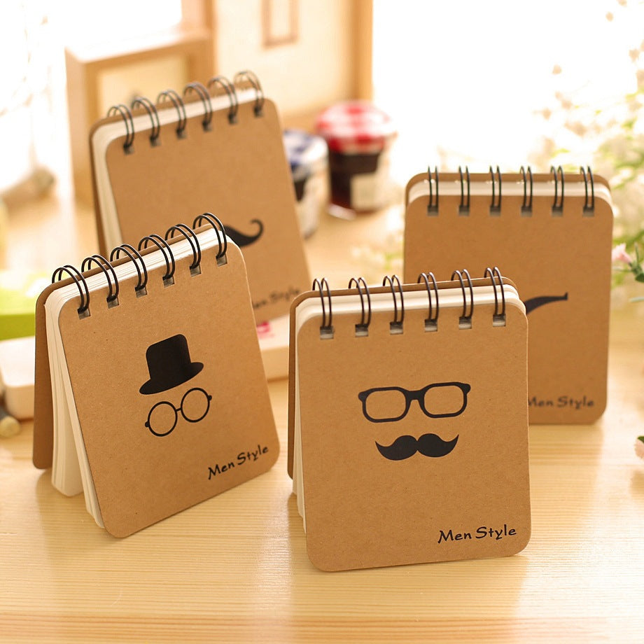 10*8.5cm Cute Coil Notebook Moustache Pipe
