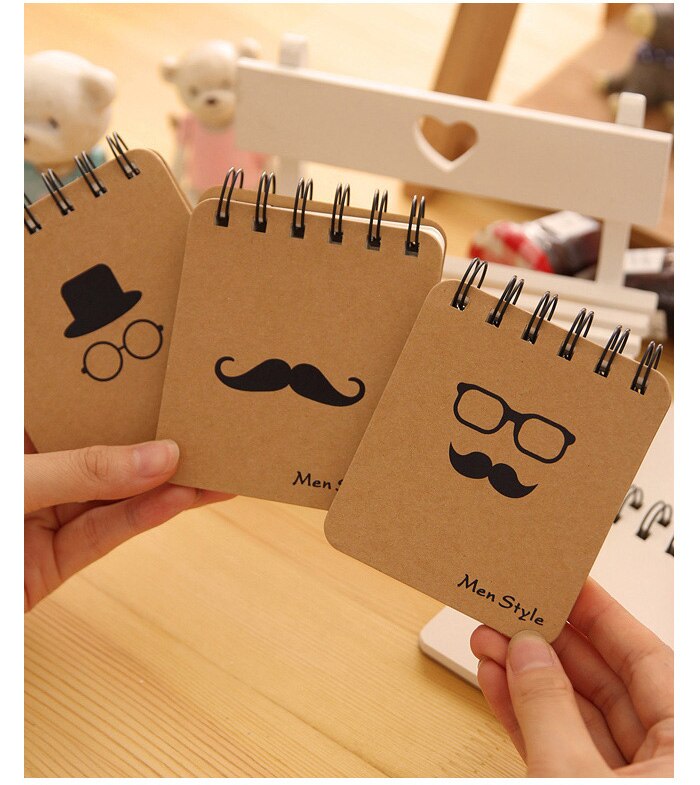 10*8.5cm Cute Coil Notebook Moustache Pipe