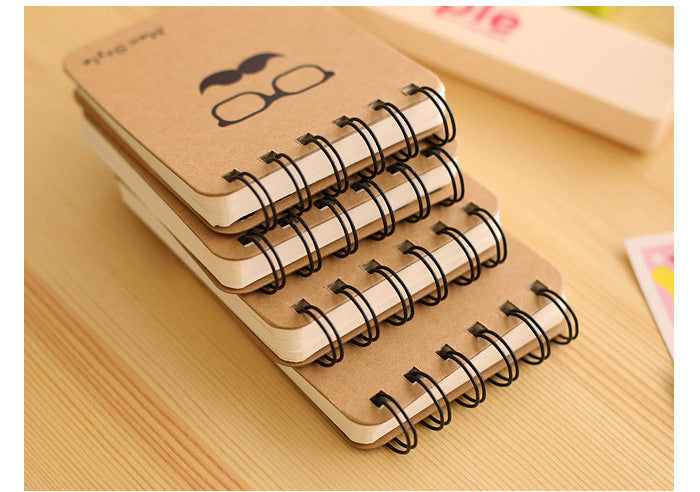 10*8.5cm Cute Coil Notebook Moustache Pipe