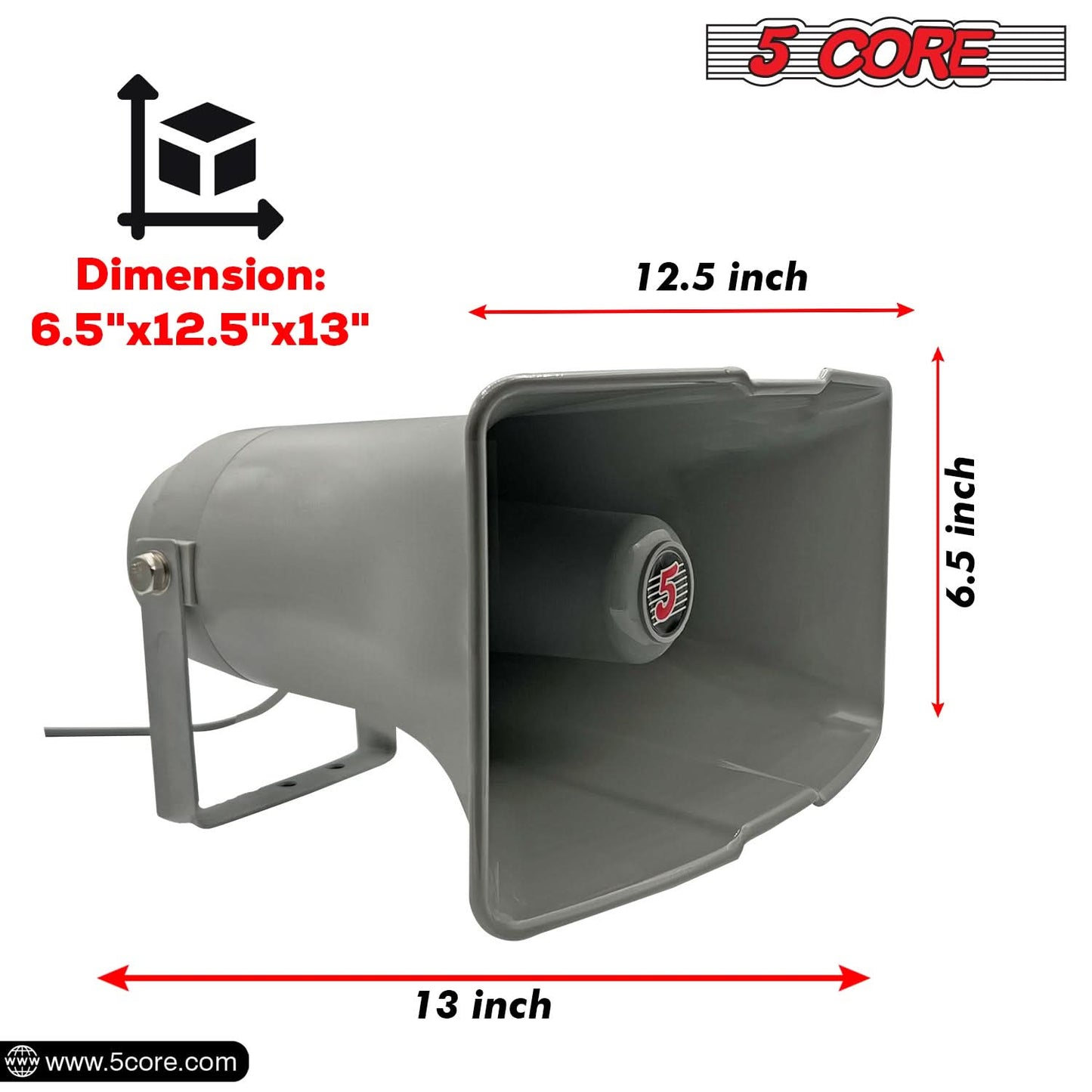 5 Core PA Horn Speaker Outdoor Siren Loudspeaker 35W RMS Loud