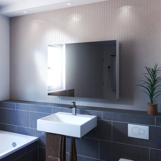 Three Door Frameless Medicine Cabinet With 4 Adjustable Shelves