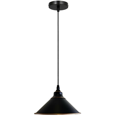 Industrial Vintage Ratio single head Round Black cone Ceiling Pendent