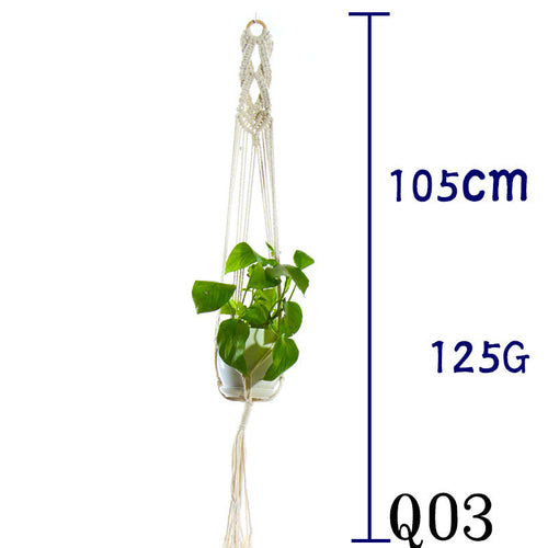 Flower Pot Net Bag Beige Cotton Rope Indoor Plant Hanger Hanging