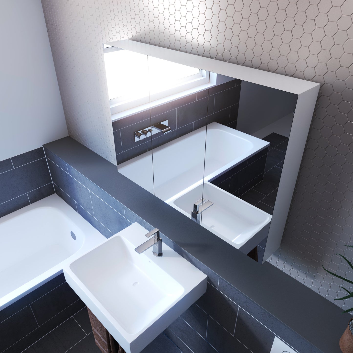 Three Door Frameless Medicine Cabinet With 4 Adjustable Shelves