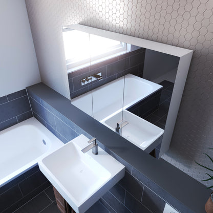 Three Door Frameless Medicine Cabinet With 4 Adjustable Shelves