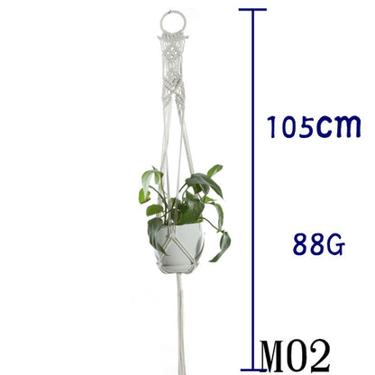 Flower Pot Net Bag Beige Cotton Rope Indoor Plant Hanger Hanging