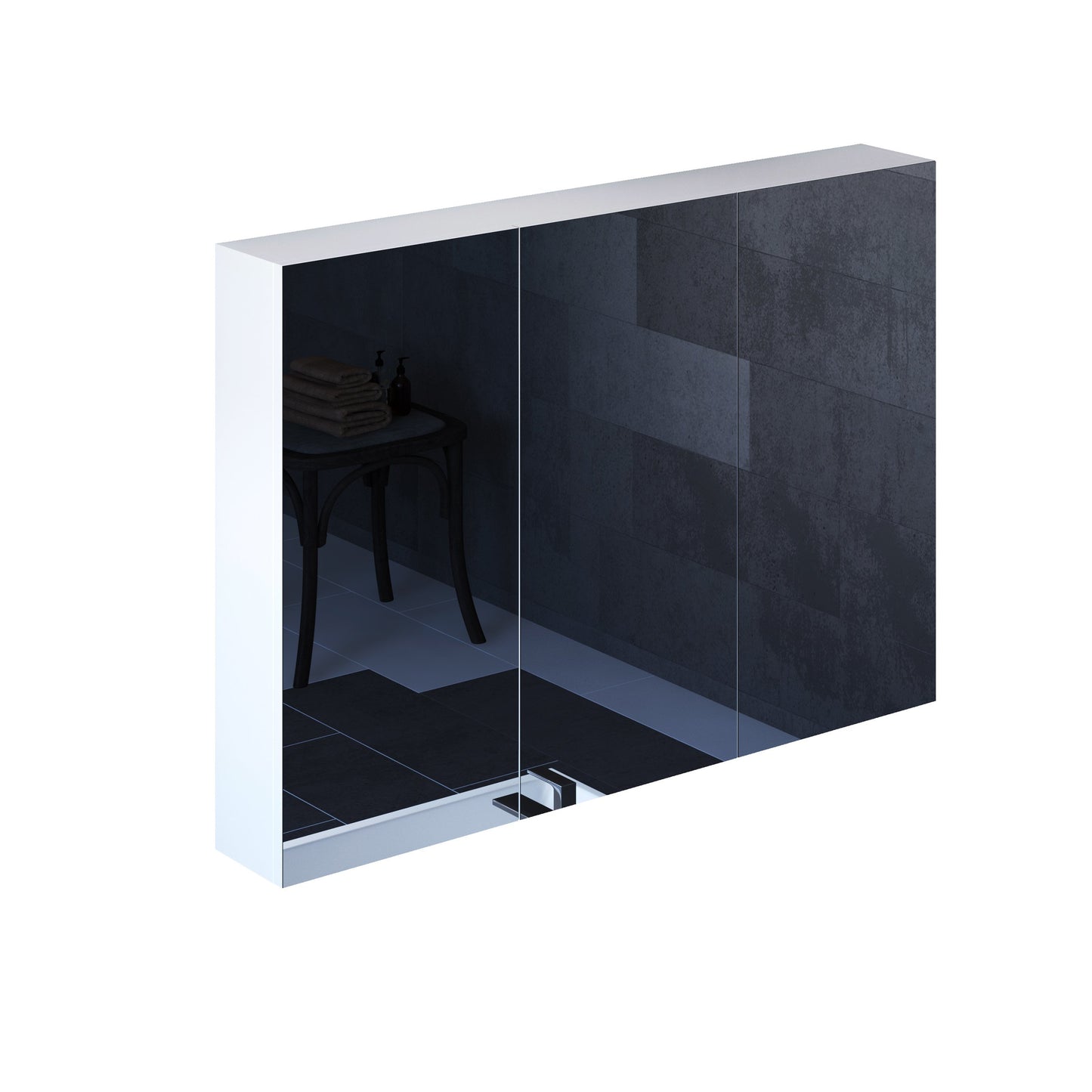 Three Door Frameless Medicine Cabinet With 4 Adjustable Shelves
