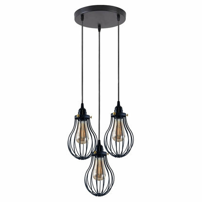 Black Cage Pendant Light Kitchen E27 ~3398