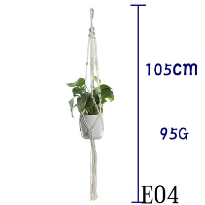 Flower Pot Net Bag Beige Cotton Rope Indoor Plant Hanger Hanging