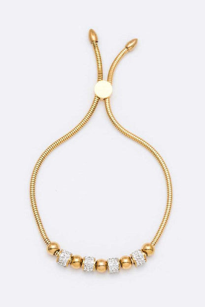 Stainless Steel Sliding Beads Bolo Bracelet