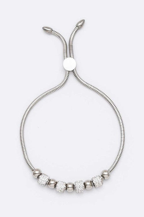 Stainless Steel Sliding Beads Bolo Bracelet