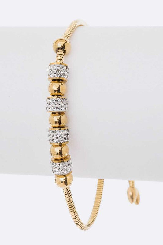Stainless Steel Sliding Beads Bolo Bracelet