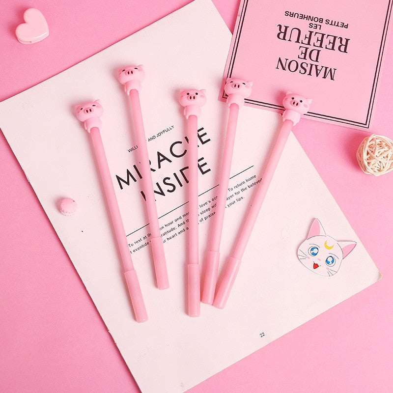 1PC Cute Pink Pig Pen Marker Neutral Silica