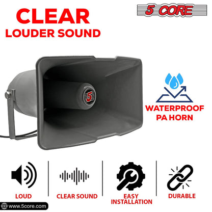 5 Core PA Horn Speaker Outdoor Siren Loudspeaker 35W RMS Loud
