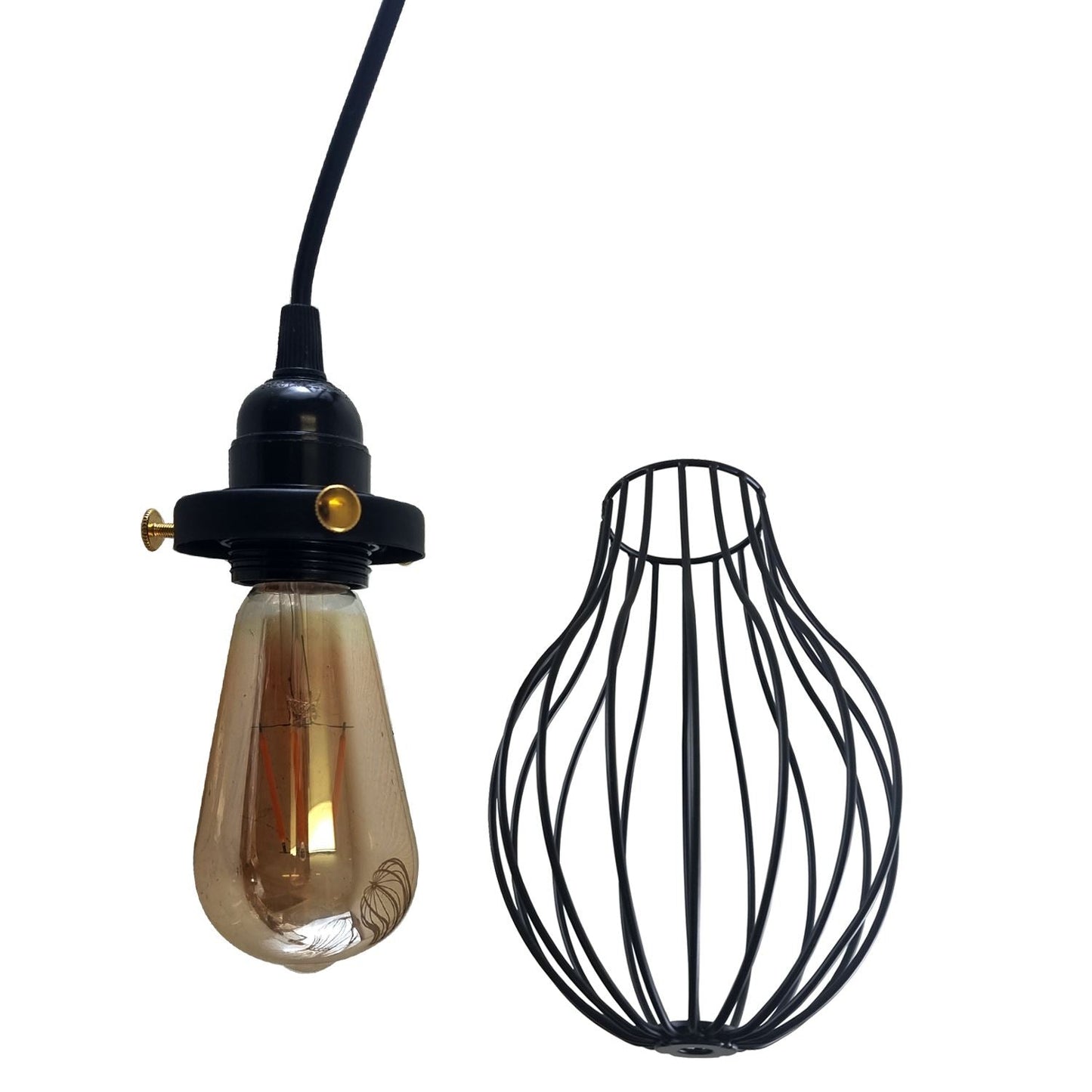 Black Cage Pendant Light Kitchen E27 ~3398