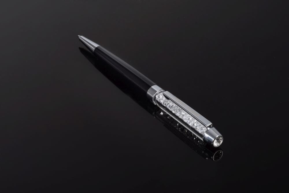 Black Pen with Swarovski Crystals