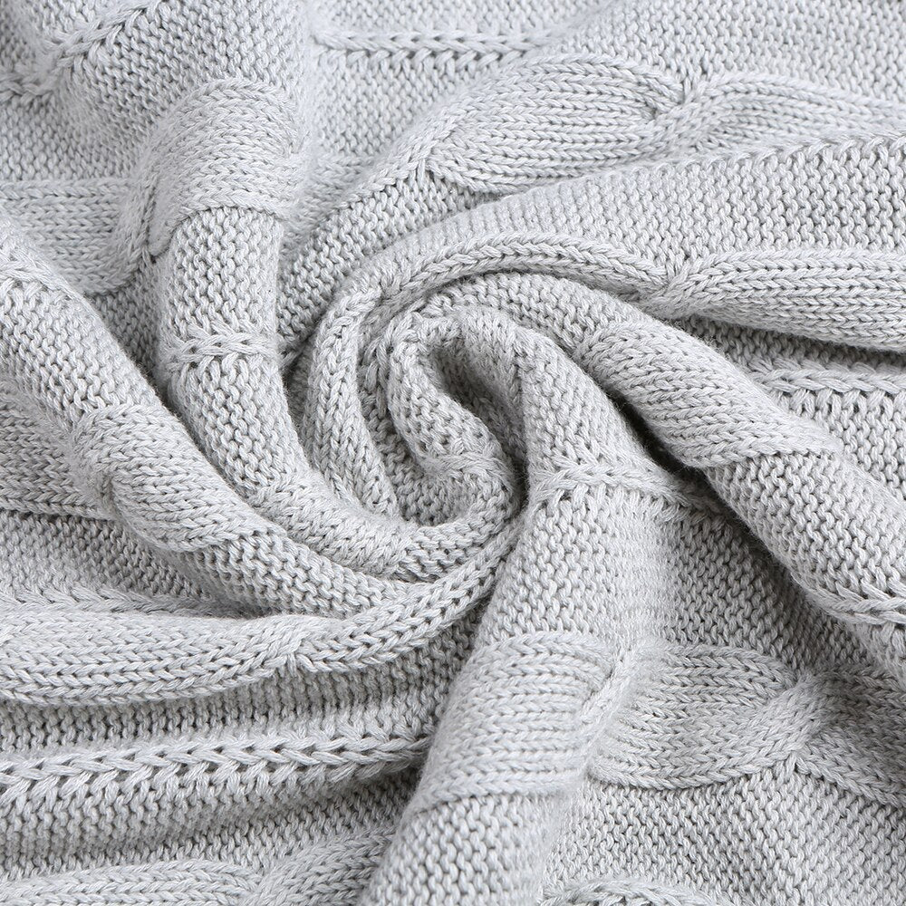 Soft Warm Cotton Knitted Blanket Pure