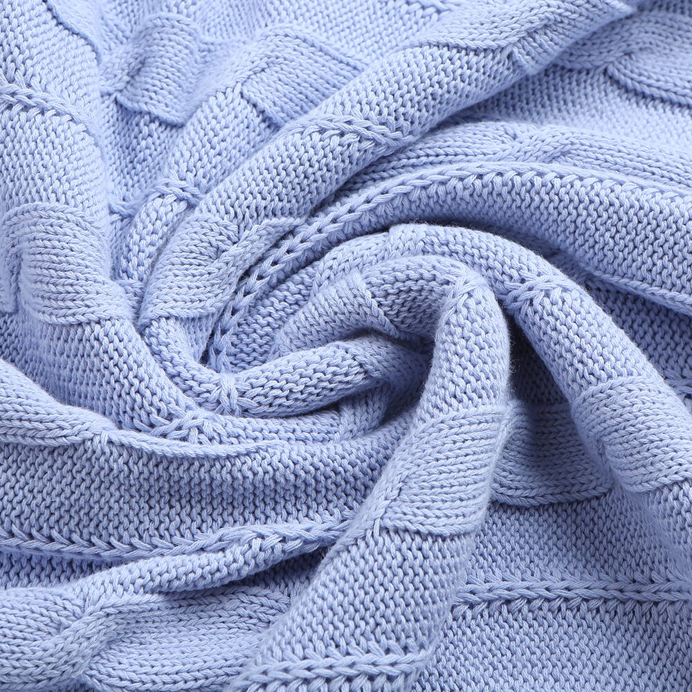 Soft Warm Cotton Knitted Blanket Pure
