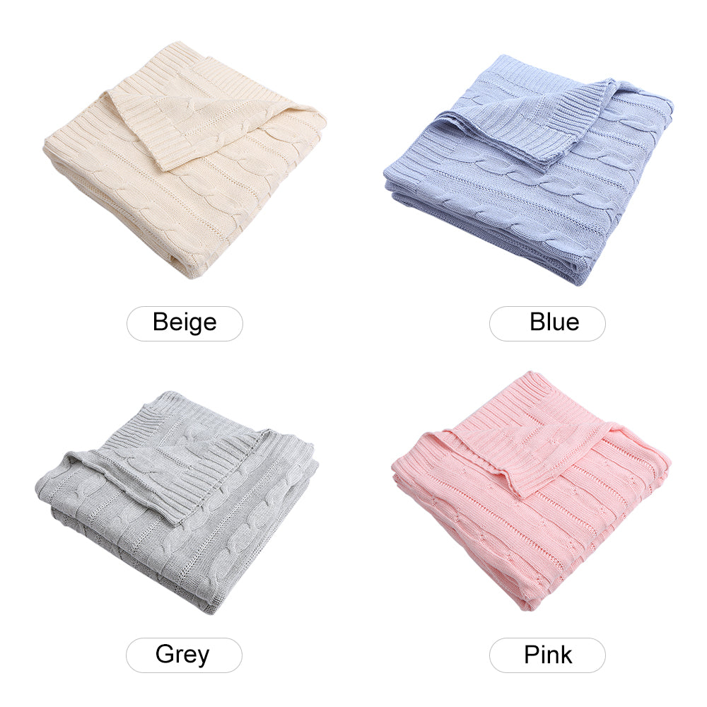 Soft Warm Cotton Knitted Blanket Pure