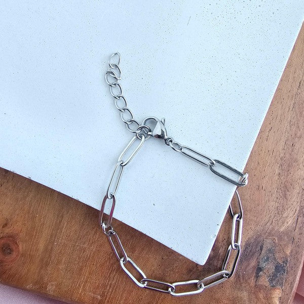 Luxe Silver Paper Clip Bracelet