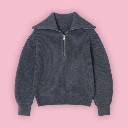 Half zip knit sweater