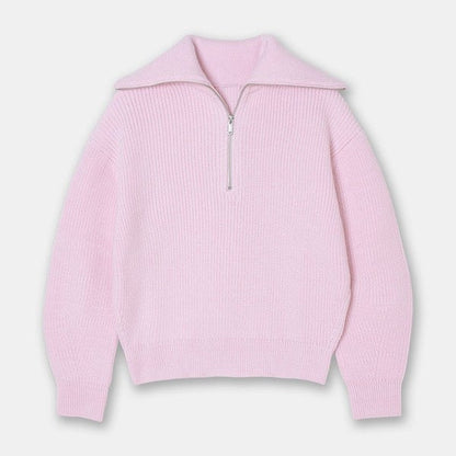 Half zip knit sweater