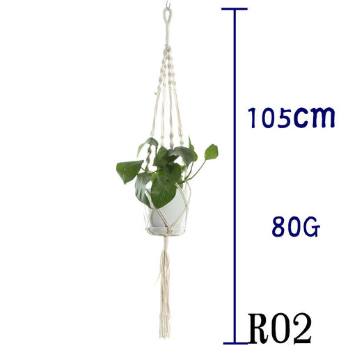 Flower Pot Net Bag Beige Cotton Rope Indoor Plant Hanger Hanging