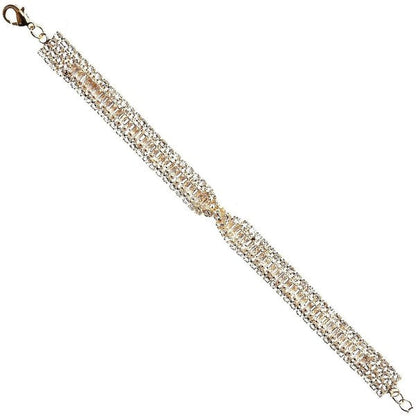Bow Twist Elegant Cubic Zirconia Link Bracelet