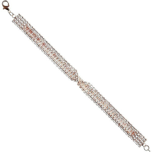 Bow Twist Elegant Cubic Zirconia Link Bracelet
