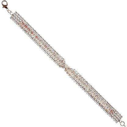 Bow Twist Elegant Cubic Zirconia Link Bracelet