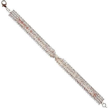 Bow Twist Elegant Cubic Zirconia Link Bracelet